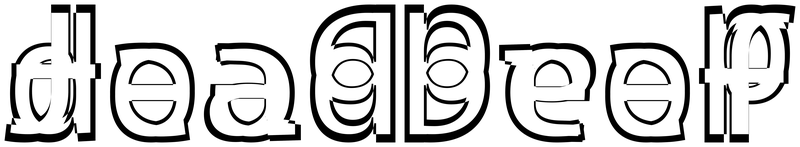 Ambigram for deadbeef in Cascadiacode